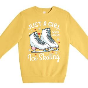 Ice Skating Figure Skating Just A Girl Who Loves Ice Skating Premium Crewneck Sweatshirt