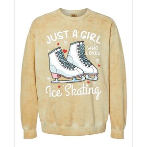 Ice Skating Figure Skating Just A Girl Who Loves Ice Skating Colorblast Crewneck Sweatshirt