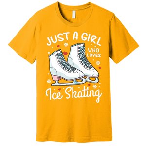 Ice Skating Figure Skating Just A Girl Who Loves Ice Skating Premium T-Shirt