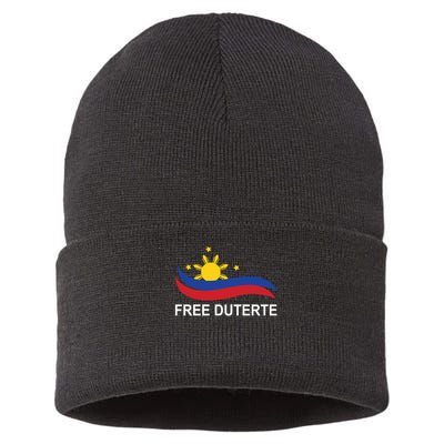 I Stand For Duterte Free DU30 Free Duterter Sustainable Knit Beanie