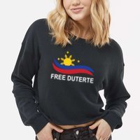I Stand For Duterte Free DU30 Free Duterter Cropped Pullover Crew