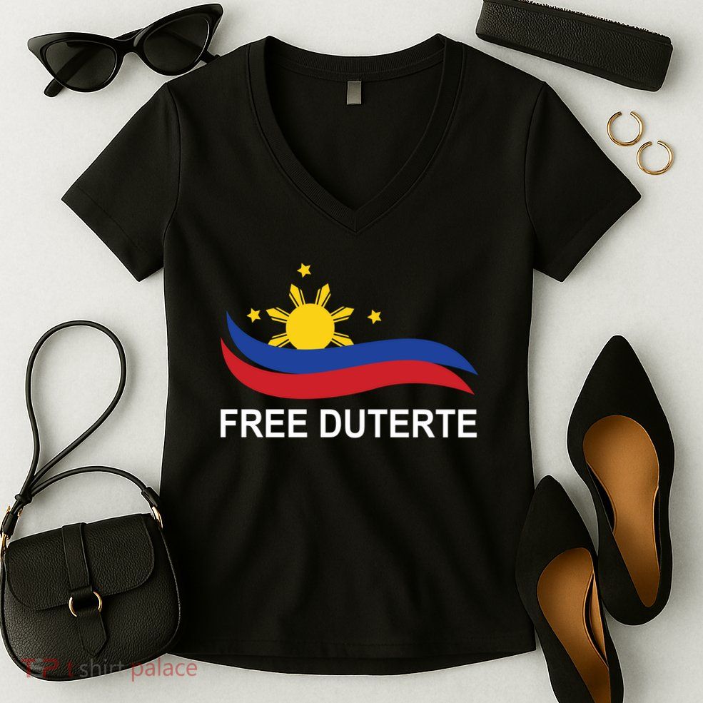 I Stand For Duterte Free DU30 Free Duterter Women's V-Neck T-Shirt