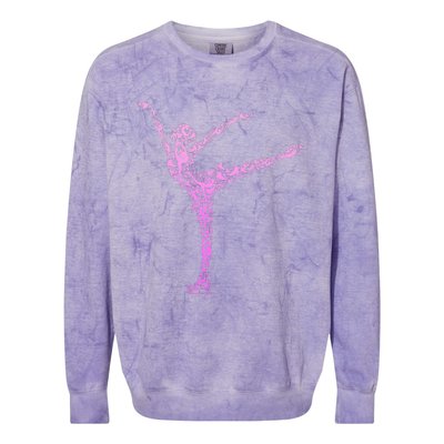 Ice Skating Figure Skater Colorblast Crewneck Sweatshirt