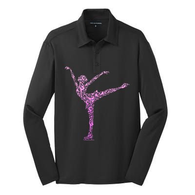 Ice Skating Figure Skater Silk Touch Performance Long Sleeve Polo