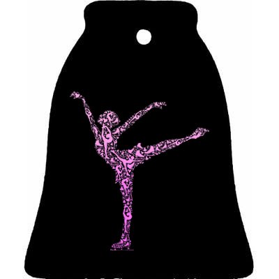 Ice Skating Figure Skater Ceramic Bell Ornament