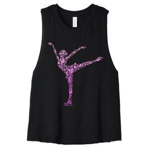 Ice Skating Figure Skater Women's Racerback Cropped Tank