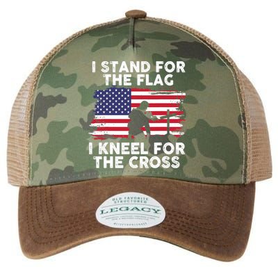 I Stand For The Flag Memorial Day For 4th Of July Legacy Tie Dye Trucker Hat