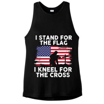 I Stand For The Flag Memorial Day For 4th Of July Ladies PosiCharge Tri-Blend Wicking Tank