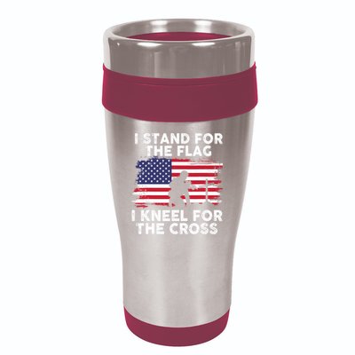 I Stand For The Flag Memorial Day For 4th Of July 16oz Travel Tumbler