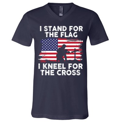 I Stand For The Flag Memorial Day For 4th Of July V-Neck T-Shirt