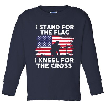 I Stand For The Flag Memorial Day For 4th Of July Toddler Long Sleeve Shirt