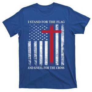 I Stand For The Flag And Kneel For The Cross American Flag Gift T-Shirt