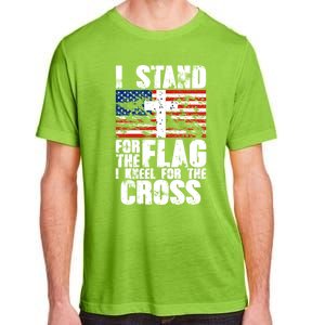 I Stand For The National Anthem Cross Us Flag Great Gift Adult ChromaSoft Performance T-Shirt