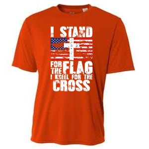 I Stand For The National Anthem Cross Us Flag Great Gift Cooling Performance Crew T-Shirt