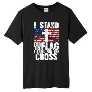 I Stand For The National Anthem Cross Us Flag Great Gift Tall Fusion ChromaSoft Performance T-Shirt