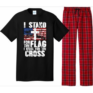 I Stand For The National Anthem Cross Us Flag Great Gift Pajama Set