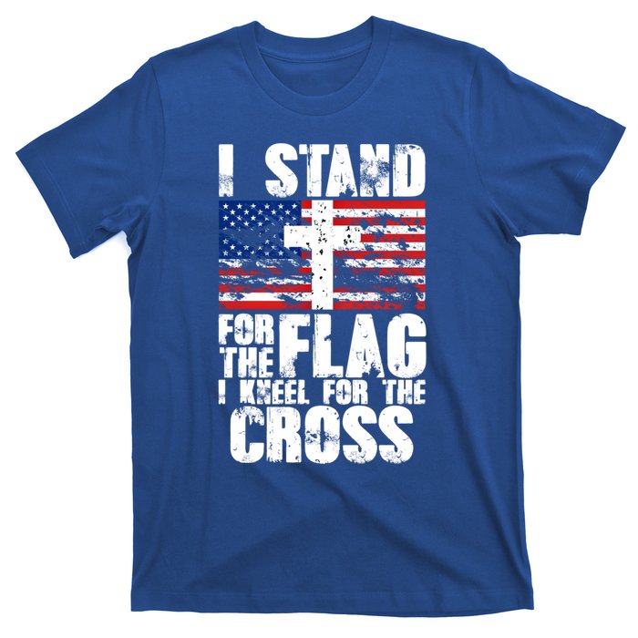 I Stand For The National Anthem Cross Us Flag Great Gift T-Shirt