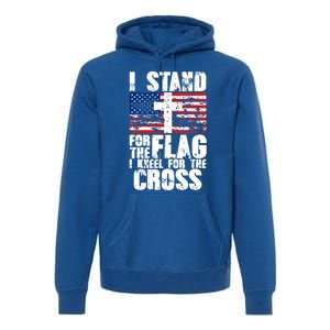 I Stand For The National Anthem Cross Us Flag Great Gift Premium Hoodie