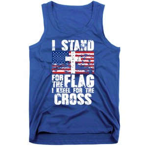 I Stand For The National Anthem Cross Us Flag Great Gift Tank Top