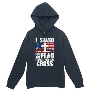 I Stand For The National Anthem Cross Us Flag Great Gift Urban Pullover Hoodie