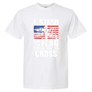 I Stand For The National Anthem Cross Us Flag Great Gift Garment-Dyed Heavyweight T-Shirt