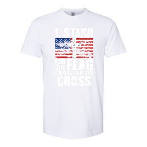 I Stand For The National Anthem Cross Us Flag Great Gift Softstyle CVC T-Shirt