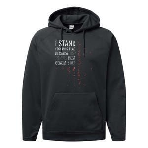 I Stand For This Flag Because Our Heroes Performance Fleece Hoodie