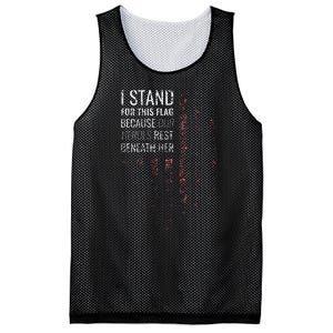 I Stand For This Flag Because Our Heroes Mesh Reversible Basketball Jersey Tank