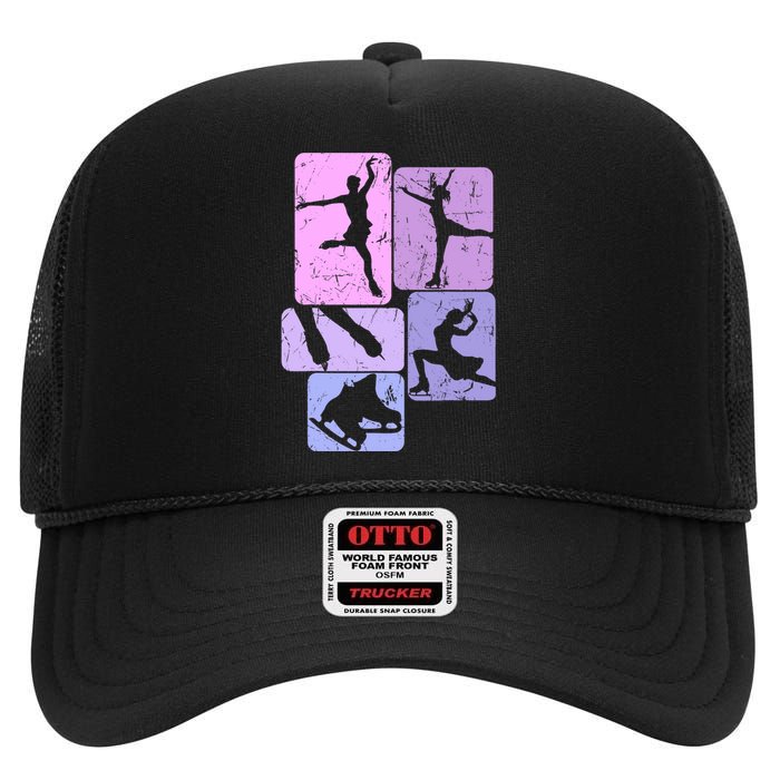 Ice Skating Figure Skater Girl Wo High Crown Mesh Back Trucker Hat