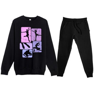 Ice Skating Figure Skater Girl Wo Premium Crewneck Sweatsuit Set