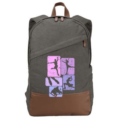 Ice Skating Figure Skater Girl Wo Cotton Canvas Backpack