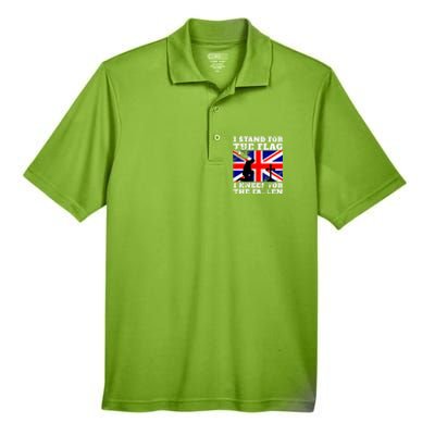 I Stand For The Flag I Kneel For The Fallen Union Jack Cute Gift Men's Origin Performance Pique Polo