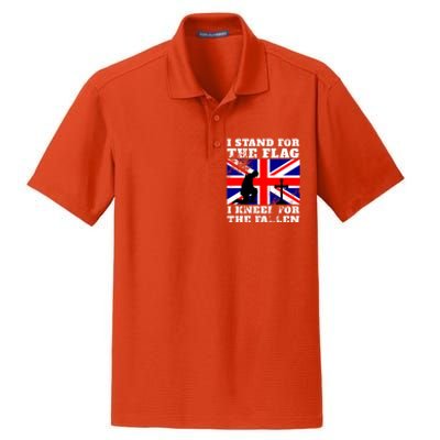 I Stand For The Flag I Kneel For The Fallen Union Jack Cute Gift Dry Zone Grid Polo