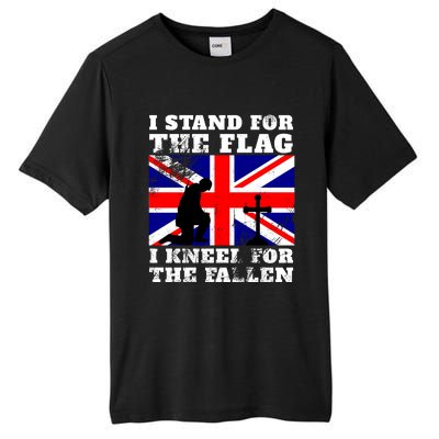 I Stand For The Flag I Kneel For The Fallen Union Jack Cute Gift Tall Fusion ChromaSoft Performance T-Shirt