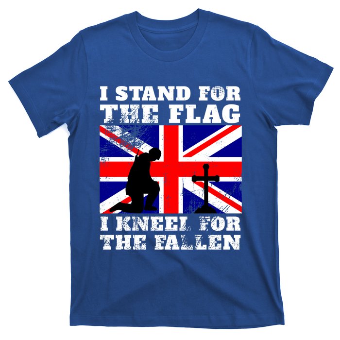 I Stand For The Flag I Kneel For The Fallen Union Jack Cute Gift T-Shirt