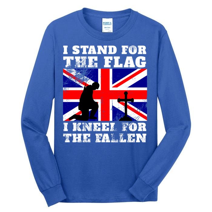 I Stand For The Flag I Kneel For The Fallen Union Jack Cute Gift Tall Long Sleeve T-Shirt