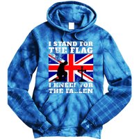 I Stand For The Flag I Kneel For The Fallen Union Jack Cute Gift Tie Dye Hoodie