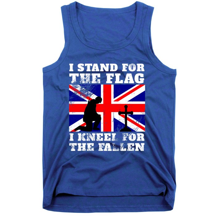 I Stand For The Flag I Kneel For The Fallen Union Jack Cute Gift Tank Top