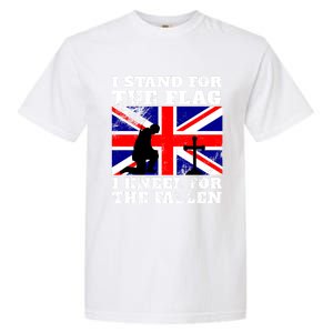 I Stand For The Flag I Kneel For The Fallen Union Jack Cute Gift Garment-Dyed Heavyweight T-Shirt