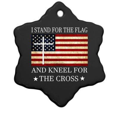 I Stand For The Flag And Kneel For The Cross Gift Ceramic Star Ornament