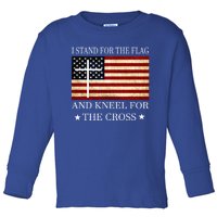 I Stand For The Flag And Kneel For The Cross Gift Toddler Long Sleeve Shirt