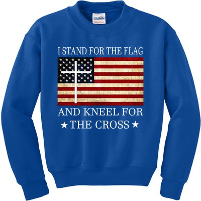 I Stand For The Flag And Kneel For The Cross Gift Kids Sweatshirt