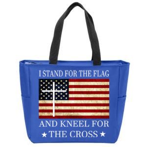 I Stand For The Flag And Kneel For The Cross Gift Zip Tote Bag