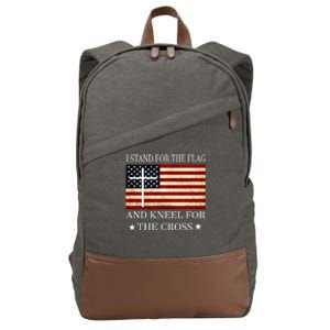 I Stand For The Flag And Kneel For The Cross Gift Cotton Canvas Backpack