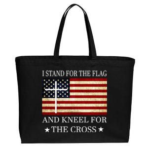 I Stand For The Flag And Kneel For The Cross Gift Cotton Canvas Jumbo Tote