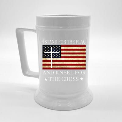 I Stand For The Flag And Kneel For The Cross Gift Beer Stein