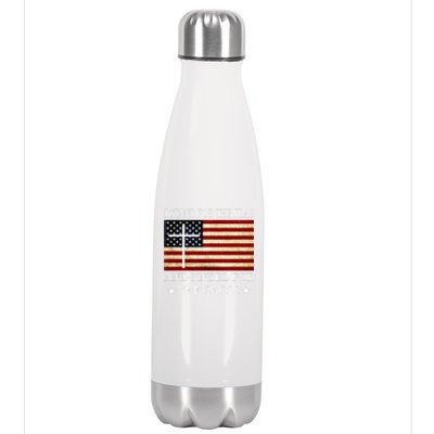 I Stand For The Flag And Kneel For The Cross Gift Stainless Steel Insulated Water Bottle