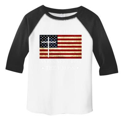 I Stand For The Flag And Kneel For The Cross Gift Toddler Fine Jersey T-Shirt