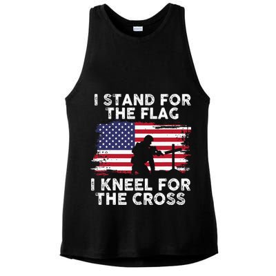 I Stand For The Flag Memorial Day Never Forget Veteran Ladies PosiCharge Tri-Blend Wicking Tank