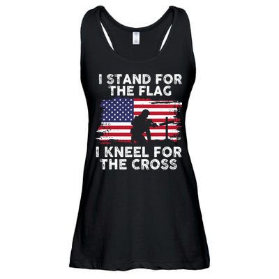 I Stand For The Flag Memorial Day Never Forget Veteran Ladies Essential Flowy Tank